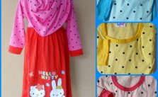 Pusat Grosir Gamis Anak Dedina Size 4-8 Karakter Murah