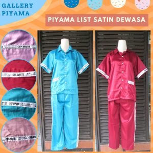 GROSIR PAKAIAN MURAH ONLINE DI BANDUNG Distributor Piyama List Satin Dewasa Murah di Bandung  
