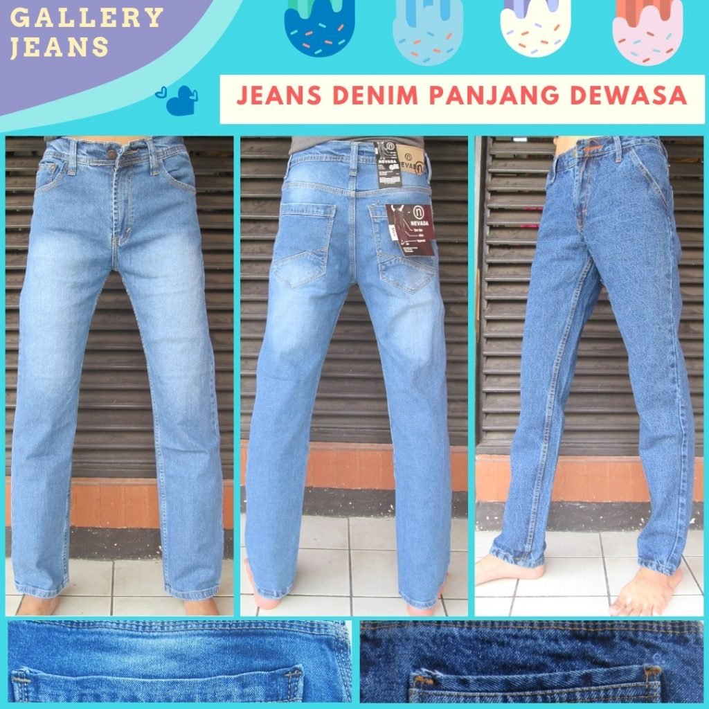 GROSIR PAKAIAN MURAH ONLINE DI BANDUNG Distributor Celana Jeans Denim Panjang Pria Dewasa Murah di Bandung 60Ribu  
