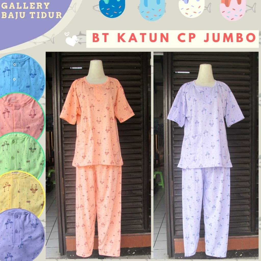 GROSIR PAKAIAN MURAH ONLINE DI BANDUNG Produsen Baju Tidur Katun CP Jumbo Dewasa Termurah diBandung Rp.32.500  