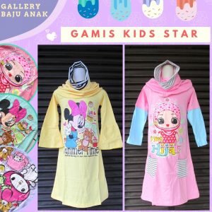 GROSIR PAKAIAN MURAH ONLINE DI BANDUNG Supplier Gamis Kids Star Anak Karakter Murah di Bandung  