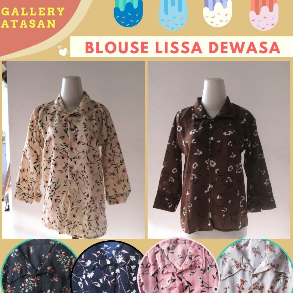 GROSIR PAKAIAN MURAH ONLINE DI BANDUNG Supplier Blouse Lissa Wanita Dewasa Murah di Bandung 30Ribuan  