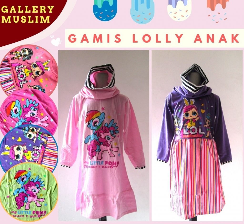 GROSIR PAKAIAN MURAH ONLINE DI BANDUNG Distributor Gamis Lolly Anak Perempuan Karakter Murah di Bandung Mulai 26Ribuan  