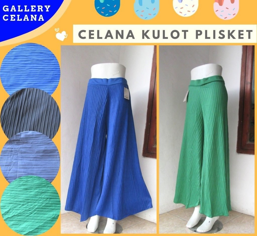 GROSIR PAKAIAN MURAH ONLINE DI BANDUNG Supplier Celana Kulot Plisket Wanita Dewasa Termurah di Bandung 30RIBUAN  