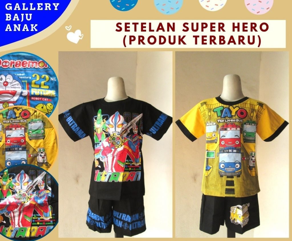 GROSIR PAKAIAN MURAH ONLINE DI BANDUNG Supplier Setelan Super Hero Anak Laki Laki Terbaru Murah di Bandung Mulai 23RIBUAN  