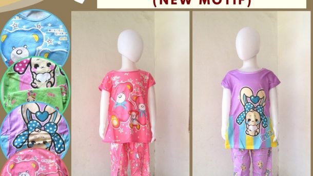 GROSIR PAKAIAN MURAH ONLINE DI BANDUNG Distributor Baju Tidur Korea 3/4 Anak Karakter Murah di Bandung 25RIBUAN  