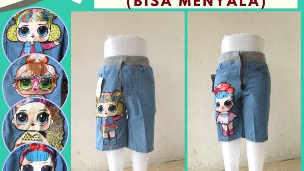GROSIR PAKAIAN MURAH ONLINE DI BANDUNG Distributor Celana Hotpant Jeans LED Anak Bisa Menyala Terbaru Murah Hanya 38RIBUAN  