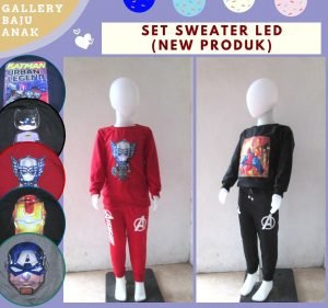 GROSIR PAKAIAN MURAH ONLINE DI BANDUNG Produsen Setelana Sweater LED Anak Laki Laki Murah di Bandung  