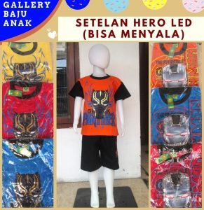 GROSIR PAKAIAN MURAH ONLINE DI BANDUNG Distributor Setelan Hero LED Anak Bisa Menyala Murah di Bandung  