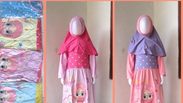 GROSIR PAKAIAN MURAH ONLINE DI BANDUNG Supplier Gamis Dedina Anak Perempuan Karakter Murah di Bandung Mulai 37RIBUAN  