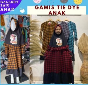 GROSIR PAKAIAN MURAH ONLINE DI BANDUNG Gamis tie dye anak batik  